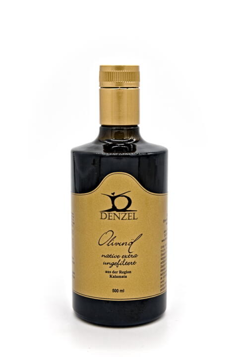Denzel natives Olivenöl extra – 500ml – Black Edition – ungefiltert
