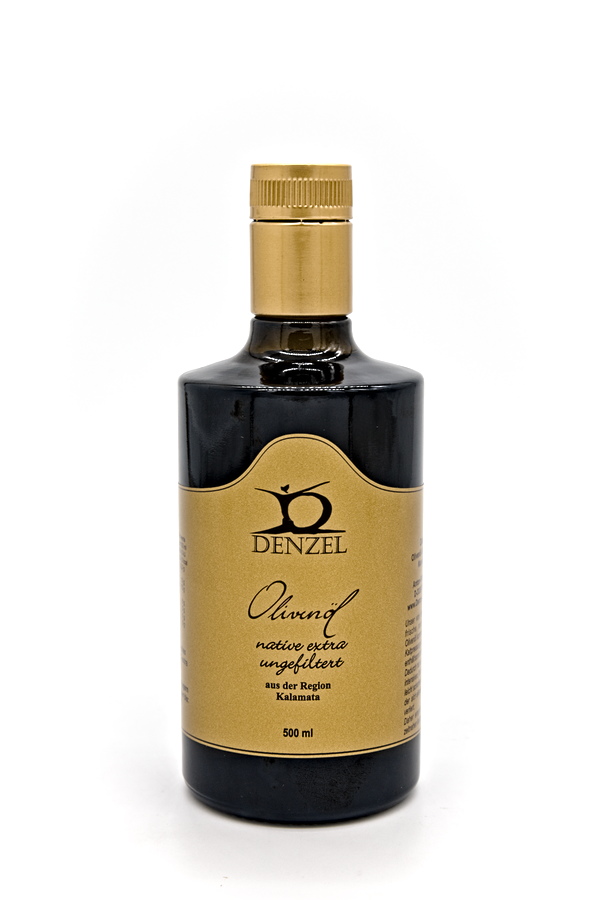Denzel natives Olivenöl extra – 500ml – Black Edition – ungefiltert