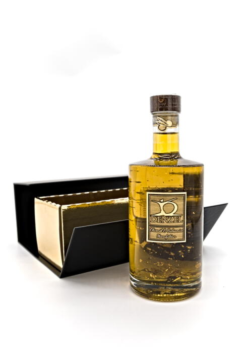 Olivenöl mit Blattgold und Geschenkkarton