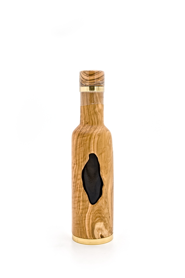 Olivenholzflasche mit Olivenöl
